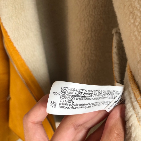 Zara Faux suede and shearling moto jacket - Picture 5 of 7